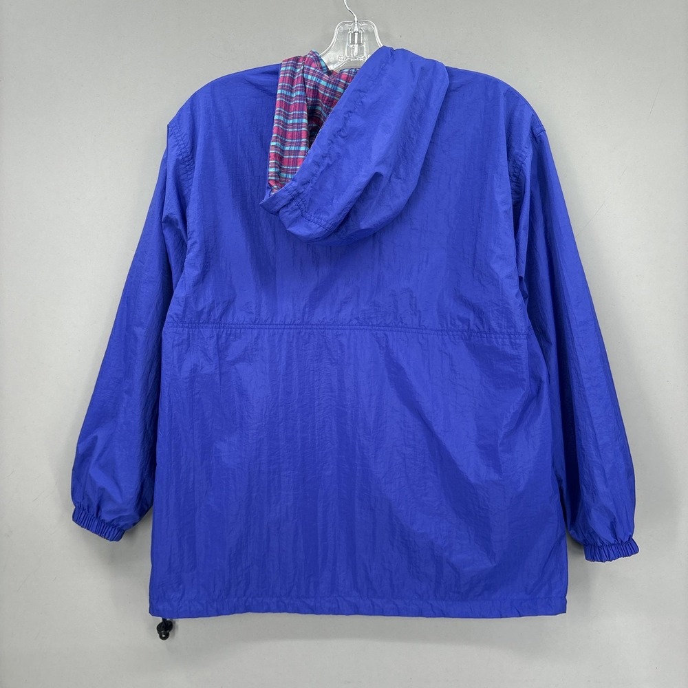 Vintage Nike Jacket Mens Medium Plaid Reversible 1/2 Zip Hooded Windbreaker 90s - Picture 13 of 14